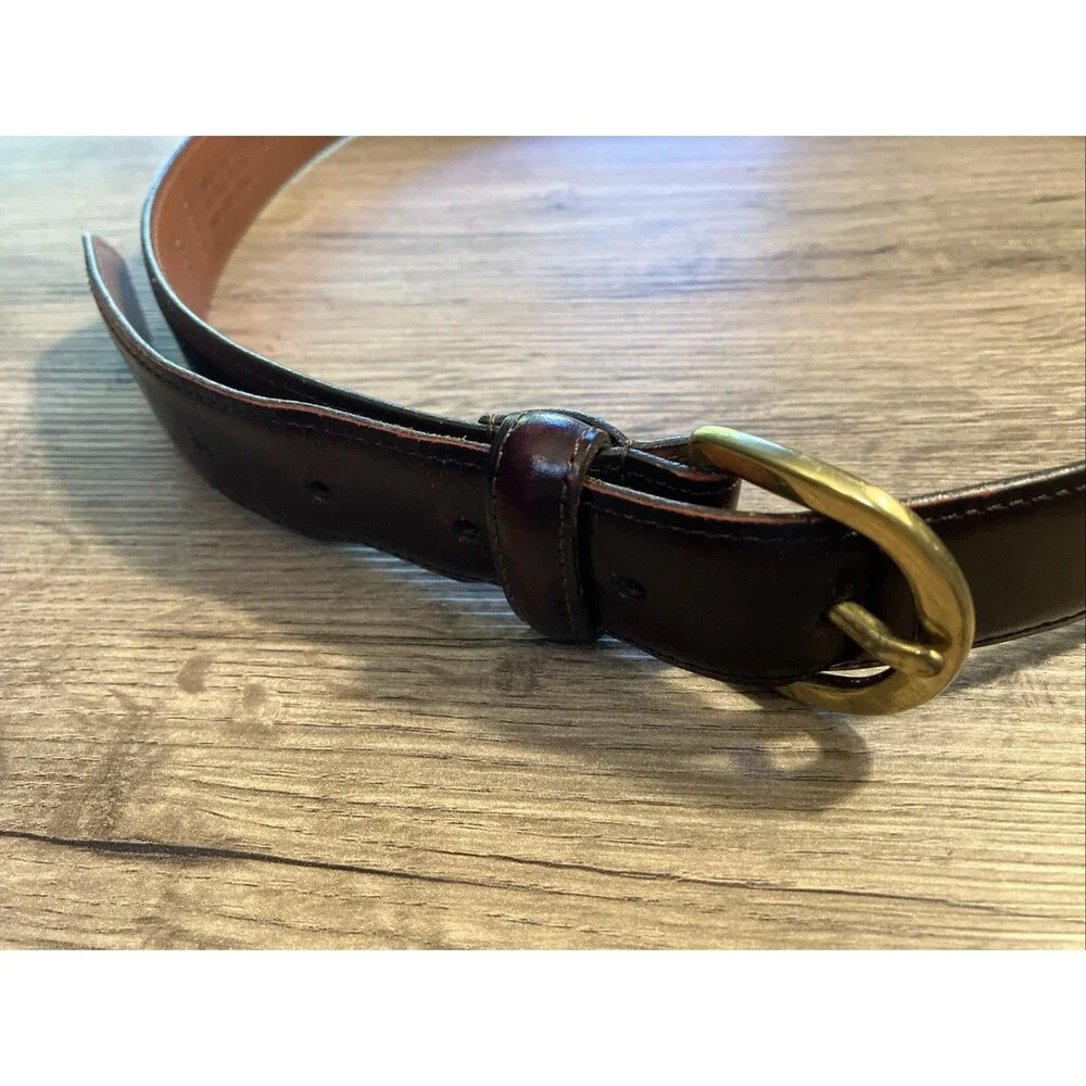Vintage Coach #3921 Mens Cordovan Maroon Polished Cowhide Leather Belt Sz 34